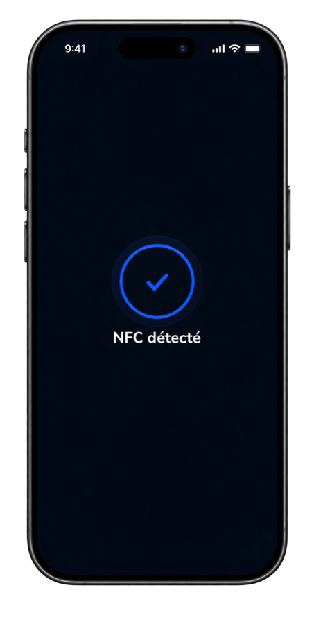 Le téléphone affiche « NFC détecté »